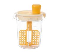 Jiuvaso Saladier Mélangeur de Sauce Manuel Bouteille à Sauce Séparateur D'Œufs Couvercle Multifonction Filtration Adapté à La Cuisine Maison, Jaune