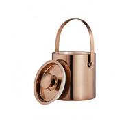 Jiuvaso Seau à Glace Isotherme à Boisson à Glaçons de Service en Acier Inoxydable pour Glaçons et Boissons Couvercle Discret Adapté aux Réceptions Privées Bar Salle à Manger, 1.4L, Mirror Rose Gold