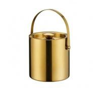 Jiuvaso Seau à Glace Isotherme à Boisson à Glaçons de Service en Acier Inoxydable pour Glaçons et Boissons Couvercle Discret Adapté aux Réceptions Privées Bar Salle à Manger, 2L, Gold