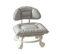 Jiuvaso Siège d'apprentissage Enfant Chaise Tabouret Fauteuil Siège à roulettes avec Dossier Rembourré et Mousse Résiliente, Petit, Gris + roulettes Pivotantes Silencieuses