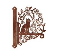 Jiuvaso Support Support en Fer Motif Chat Rustique Patère Murale Décpe Ornementale Mignon Mural en Fer Décor Chat, Style B