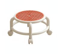 Jiuvaso Tabouret Enfant Rotatif Tabouret Roulant Siège Pivotant Tabouret Bas Tabouret Compact en Plastique Repositionnement sans Soulever Le Siège Adapté aux, Orange Vif