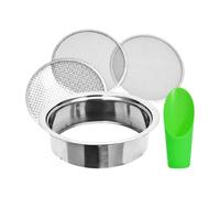 Jiuvaso Tamis de Jardinage Set de Passoire à Sable Crible Filtration Mailles Fines Acier Inoxydable Résistant pour Jardin Permaculture Convient pour, Style A