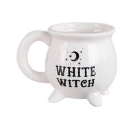 Jiuvaso Tasse Café Mug Céramique Gobelet Boisson Tasse Motif Sorcière Entretien Facile Grande Capacité Adapté à la Maison Cadeau Anniversaire, Blanc