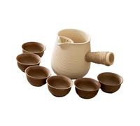 Jiuvaso Théière Céramique Infuseur Filtre Fleur Bouilloire Réchauffement Soutient Conservation Chaleur Convient Service Thé Maison Cuisine Bureau Extérieur, Noir