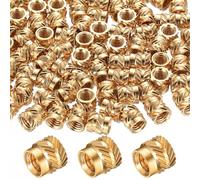 JiuXinYuKeJi Lot de 100 inserts filetés M4 - Impression 3D - M4 x 6 x 6 mm | Écrous de serrage, inserts filetés en laiton, douille filetée, écrous moletés, inserts filetés pour accessoires d'impression