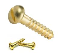 jiuxinyun Vis à bois à tête ronde en laiton massif M2 M3 M4 M4 M5 M6, entraînement à fente, vis à bois autotaraudeuses, fixation entièrement filetée, 20 pièces(M3 x 16mm)