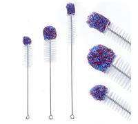jiuzcare Nettoyeur Bouteille Nettoyage pour Bouteilles Tube Brosse De Nettoyage Brosse Bouteille Goupillon Nettoyage Ecouvillon Convient Aux Bouteilles, Bouteilles, Tubes à Essai, Violet & 3 Pièces