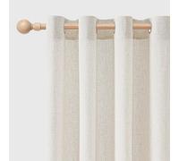 JIUZHEN Rideaux Beige Rideau Voilage Salon Aspect Lin Semi-Transparents Oeillets Fenetre Lot de 2 L 140 x H 260 cm Boheme Chambre d'enfant Intérieurs Modernes Naturels Fenêtre Salon Coucher