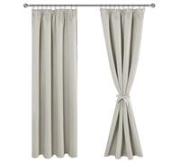 JIUZHEN Rideaux Occultants Galon Fronceur pour Rail Lot de 2 Rideau Isolant Thermique Anti UV Double Rideaux Decoration Bloquer Lumiere pour Salon Chambre 117x228cm(LxH) Gris Argenté