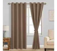 JIUZHEN Rideaux Occultants Rideau Thermique Isolant Anti Chaleur Lot de 2 Rideaux à Oeillets Isolation Lumiere Anti UV pour Chambre Maison Salon 140x245cm(LxH Cappuccino
