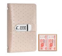 Jiwyunlu Carnet d'Épargne avec Serrure à Code 3 Chiffres - Organisateur Budget 100 Poches 17.8x11 cm - Portefeuille Sécurisé pour Argent, Cartes, Voyage, et Entreprise