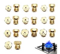 JIXLOUR 20 Pièces Gicleur Gaz Butane Universels, Adaptateur GPL pour Bouteille de Gaz, Compatible avec Gazinière, Cuisinière et Plaque de Cuisson, Jeu de Conversion avec Différents Diamètres : 0.5*3,