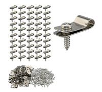 JIXLOUR Clips de fixation pour grillage, pinces à grillage et attaches grillage rigide en acier inoxydable avec vis : colliers de serrage pour clôture en bois, vinyle ou métal (50 pièces)