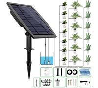 JIYANG Solaire Arrosage Automatique Pour Jardin, Kits d'arrosage Automatiques Goutte à Goutte, 20m Tuyau, Support 20 à 30 Pots, 12 Modes de Chronométrage, avec Dispositif Anti-siphon