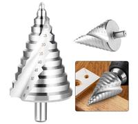 JIZZU Foret Fraise Meche Etage Ø 6-60mm, 12 étapes, Triangle Conique Titane | Fraise Etage Metal, Tige Hexagone, Parfait pour Visseuse sur Métal Acier, Bois, Laiton, Aluminium, Plastique