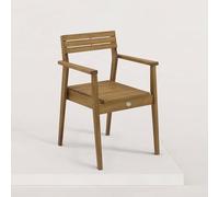 JJ. Chaise de Jardin en Bois avec accoudoirs Jules Assise Large et Confortable Chaise avec accoudoirs Galette de Chaise en Option Bois Naturel Clair