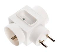 JJA 850830 Bloc de 2 Prises terre/fiche Blanc