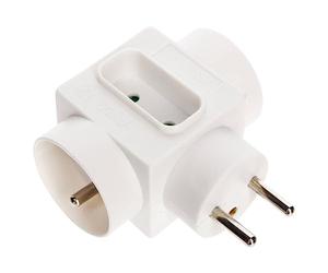JJA 850830 Bloc de 2 Prises terre/fiche Blanc