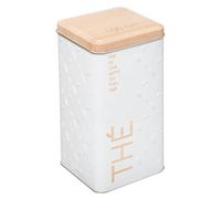 JJA Boîte à thé en vrac «Scandinave Nature» en métal 17 cm blanc