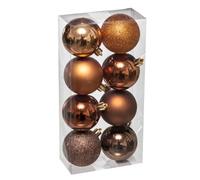 JJA Déco de Sapin Lot de 8 Boules de Noël D 7 cm - Bronze et Marron - Feeric Christmas