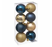 JJA Kit déco sapin Noël - 8 Pièces - Bleu et Or