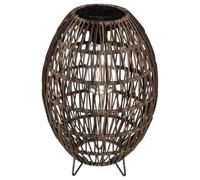 Lanterne solaire, tressée, Ø 21 cm, marron