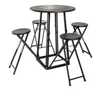 JJA Table /4 CHAISES EXT D77.5, Fer, Noir, cm