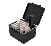 JJC Étui de rangement pour piles AAA AA avec testeur de batterie, support rigide résistant à l'eau avec vérificateur de batterie amovible, peut contenir 20 piles AA et 14 piles AAA
