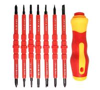 JJQHYC Ensemble de tournevis électrique isolé 7pcs multifonctionnel 14 en 1 kit d'outils de réparation d'électricien en alliage interchangeable