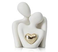 JJQHYC Statuette romantique de couple, figurine d'amour en céramique blanche, petits ornements pour décoration de maison, sculpture moderne cadeau pour anniversaire de mariage