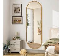 JJUUYOU Miroir Ovale Pleine Longueur 120x45 cm - Cadre en Aluminium - Miroirs Muraux à Suspendre pour Salle de Bain, Miroirs de Vanity, Salon, Chambre, Entrée - Décoration