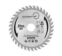 JJw-Germany HW HM Lame de scie circulaire 85 x 15 mm compatible avec Bosch Makita Mini scies circulaires (HM 85 x 1,5 x 15 dents = 36 WZ bois)