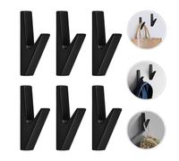 JJWNMLL 6 Pièces Noir Crochets Muraux Patère Équipé de Vis de Montage