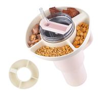JJWNMLL Bol à goûter pour tasse Stanley de 1,2 l - Accessoires de tasse Stanley en silicone - Plateau à collation avec 4 compartiments - Support réutilisable pour cracker à bonbons (crème)