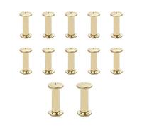 JJWNMLL Lot de 12 vis Chicago M5x20mm Chicago Vis de reliure Chicago Rivet à clous en métal Vis Chicago à tête cruciforme pour ceinture en cuir Bricolage Livre de scrapbooking - Couleur or