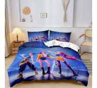 JJZENKD Hun-trix Ru-mi Kin-der Ensemble de literie en microfibre 3D avec housse de couette 135 x 200 cm pour enfants, filles et garçons, cadeau pour les fans d'anime
