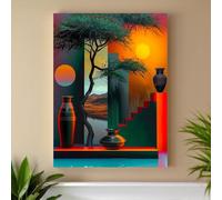 JKEVCBIAX Affiche décorative murale abstraite sur le thème africain, inspirante et créative (80 x 120 cm/sans cadre)