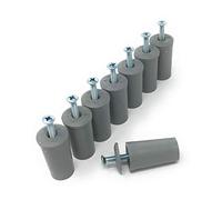 Jkhandel Lot de 8 butées de suspension pour volet roulant 40 mm Gris