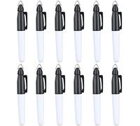 JKJF Lot de 12 mini marqueurs permanents pour balles de golf avec clips de capuchon, pour l'école, le bureau, la papeterie, les activités de plein air - Noir