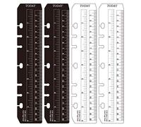 JKJF Lot de 4 marque-pages A5 en plastique pour classeur à 6 trous (transparent et noir)