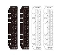 JKJF Lot de 4 marque-pages en plastique à clipser pour classeur A6 6 trous Transparent et noir