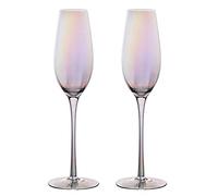 JKSM Verres Aperitif, Transparent Cristal Arc-en-ciel Verre a Vin Rouge, Flute Champagne Tumbler, Verre Gin Tonic, Service de Verres Pieds pour Maison, Restaurants et Fêtes (Verre Champagne)