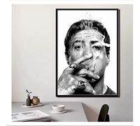 JLFDHR Impression sur Toile 60x80cm sans Cadre Sylvester Stallone Fumer Cigare Film Star Art Peinture Toile Affiche Mur décor à la Maison