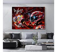 JLFDHR Peinture sur Toile 60x80cm sans Cadre Marc Marquez Moto GP Imprimer Affiche Modulaire Photos Art Cadeau Moto Sport Art Mur Art Décoration de La Maison Moderne