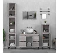 JLL*TOP - Mobilier pour salle de bain - Ensemble de meubles de salle de bain - Lot de 3 - Sonoma gris LV5386
