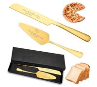 JLSKCN Ensemble de Couteau à Gâteau de Mariage Personnalisé, Couteau et Serveur en Acier Inoxydable avec Gravure pour Mariage Fiançailles Anniversaire Noël