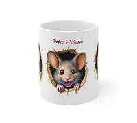 Jm-Déco Mug personnalisé personnalisable avec prénom ou petit texte - Idée cadeau - Mug original pour Enfant ou Adulte (Souris)
