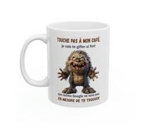 Jm-Déco Mug - Touche Pas à Mon café - Idée Cadeau - Tasse Originale en céramique Humour Drôle Fun (Monstre)