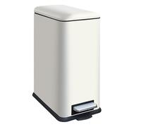JM ·YIPENG Poubelle de cuisine - 30 l - Rectangulaire - Avec couvercle - En acier inoxydable - Avec seau intérieur - Pour cuisine, salle de bain, chambre à coucher, bureau - Blanc
